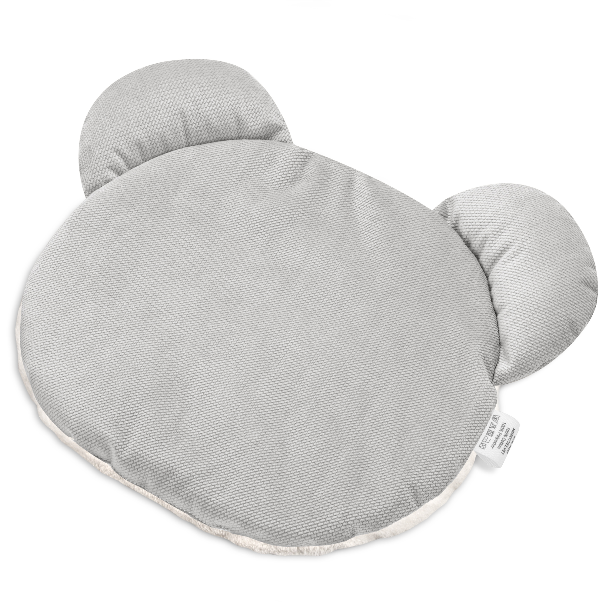 Poduszka Miś velvet silver z pluszem 1