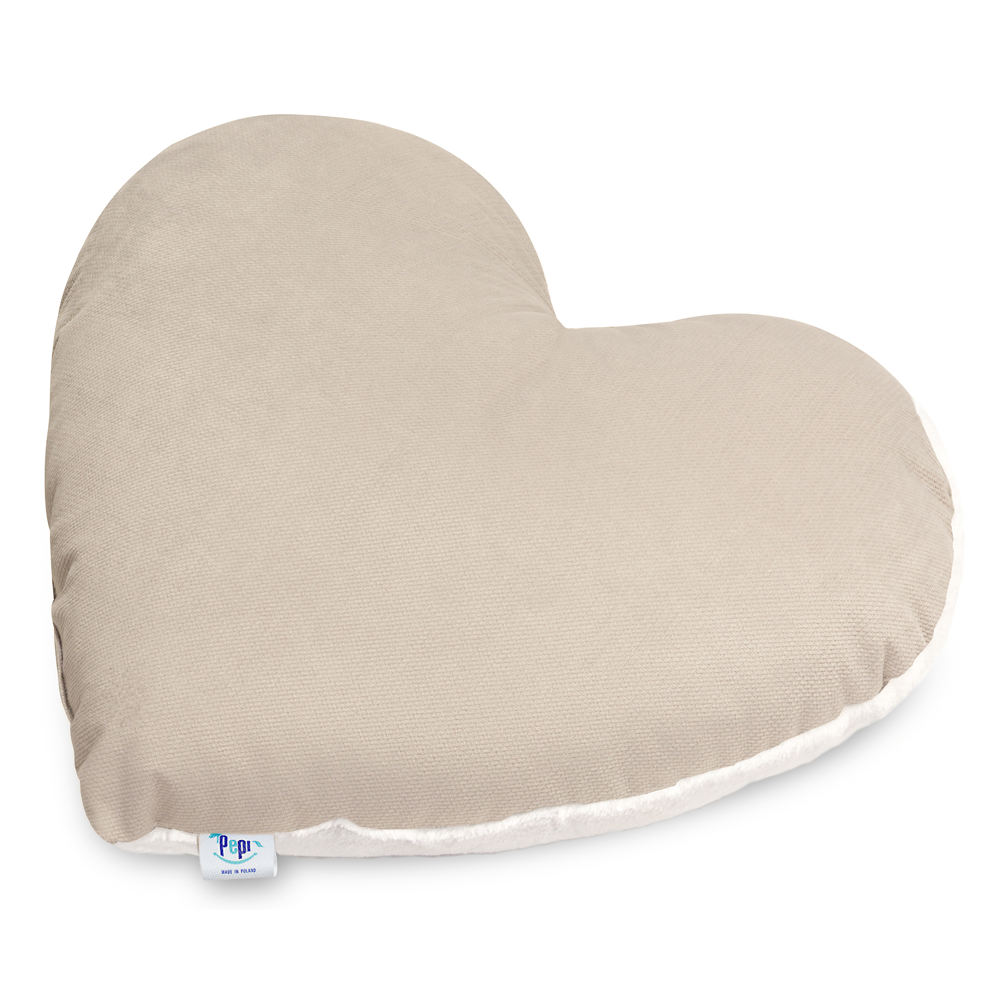 Poduszka dekoracyjna velvet cappucino z pluszem serce 1