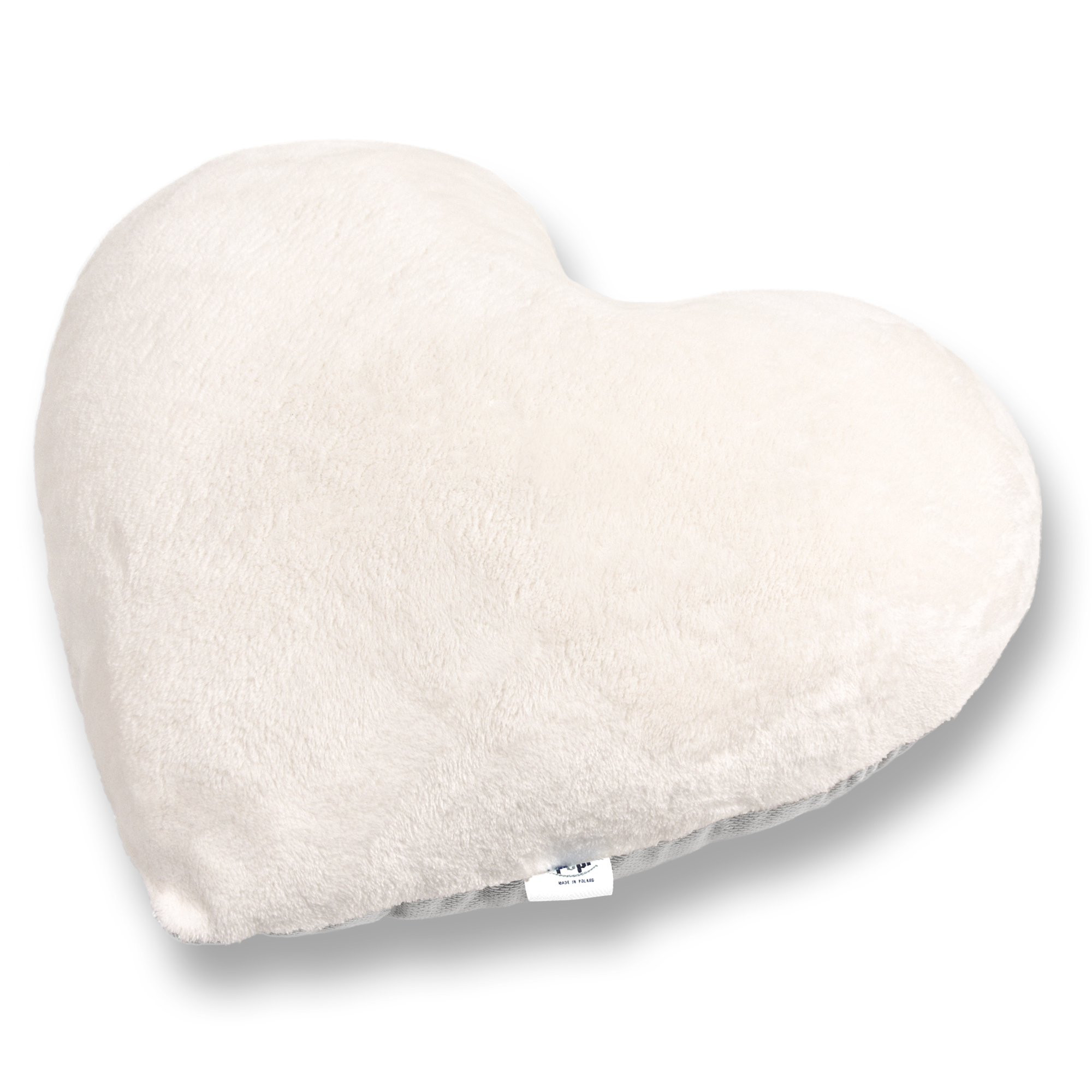 Poduszka dekoracyjna velvet silver z pluszem serce 2