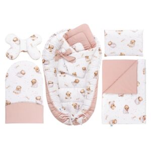 6-dílná sada s zavinovačkou - White Sleeping Tedy Bear