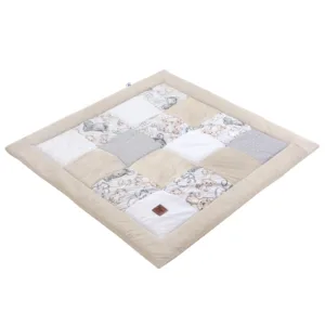 Dětská hrací podložka Patchwork 100 × 100 cm – bavlna & velvet Safari