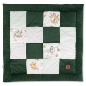 Dětská hrací podložka Patchwork 100 × 100 cm – bavlna & velvet