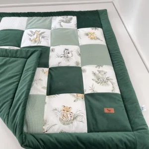 Dětská hrací podložka Patchwork 115 × 115 cm – měkká podložka pro hraní a odpočinek