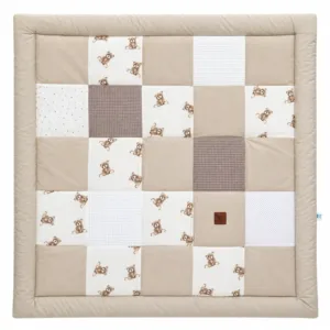 Dětská hrací podložka Patchwork 115 × 115 cm – bavlna & velvet Sweet Teddy