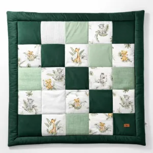 Dětská hrací podložka Patchwork 115 × 115 cm – měkká podložka pro hraní a odpočinek