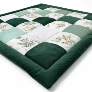 Dětská hrací podložka Patchwork 115 × 115 cm – měkká podložka pro hraní a odpočinek