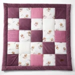 Dětská hrací podložka Patchwork 115 × 115 cm – měkká podložka pro hraní a odpočinek Sleeping Teddy Bear