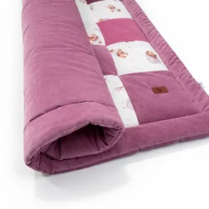 Dětská hrací podložka Patchwork 115 × 115 cm – měkká podložka pro hraní a odpočinek Sleeping Teddy Bear