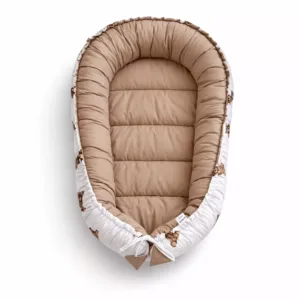 Oboustranný dětský kokon – Sweet Teddy cappucino