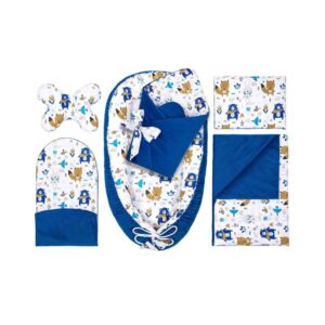 6-dílná sada s zavinovačkou - Blue Bear velvet