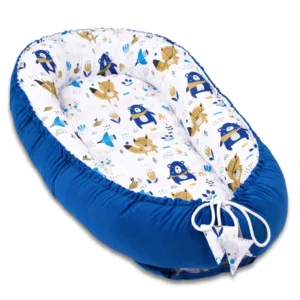 Oboustranný dětský kokon - Blue Bear velvet