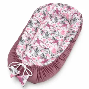 Oboustranný dětský kokon - Hummingbird velvet old rosa